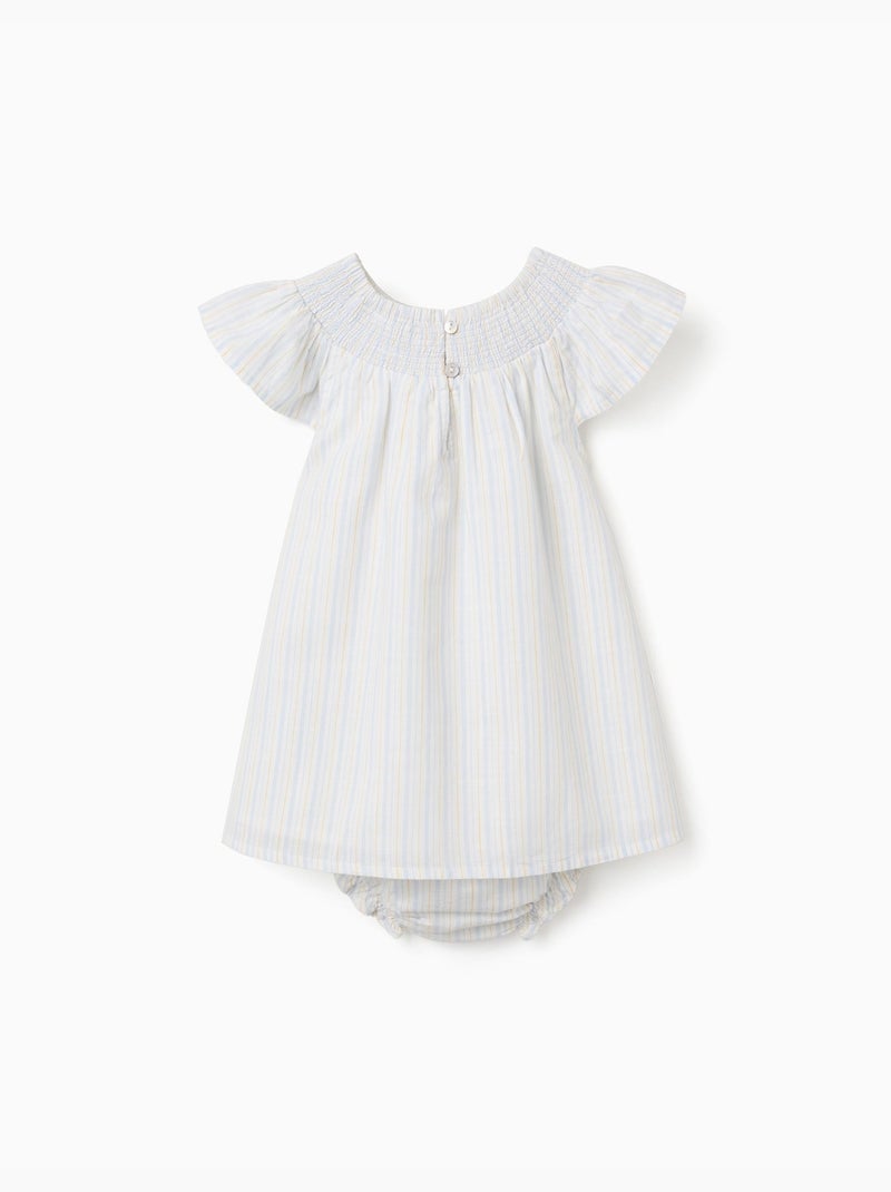 Abito e bloomers in cotone a righe B&S Blu chiaro - Kiabi