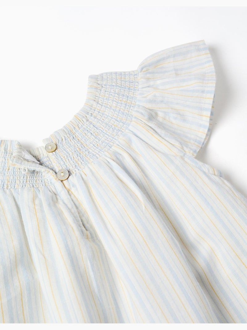 Abito e bloomers in cotone a righe B&S Blu chiaro - Kiabi