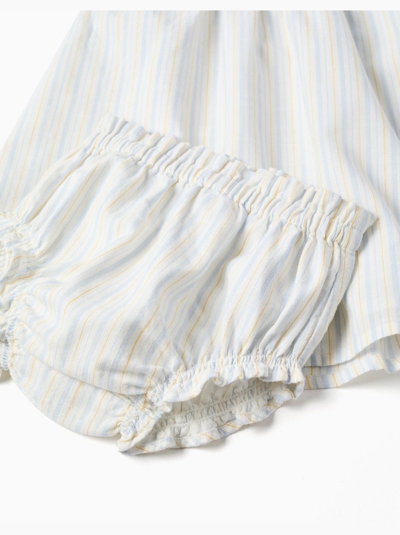 Abito e bloomers in cotone a righe B&S Blu chiaro - Kiabi