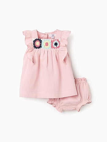 Abito e bloomers in cotone e lino