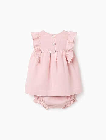 Abito e bloomers in cotone e lino