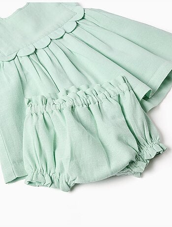 Abito e bloomers in cotone e lino