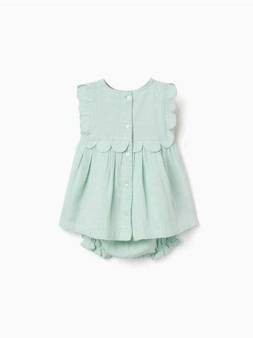 Abito e bloomers in cotone e lino - Kiabi