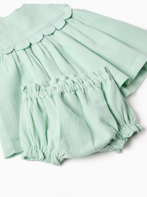 Abito e bloomers in cotone e lino - Kiabi