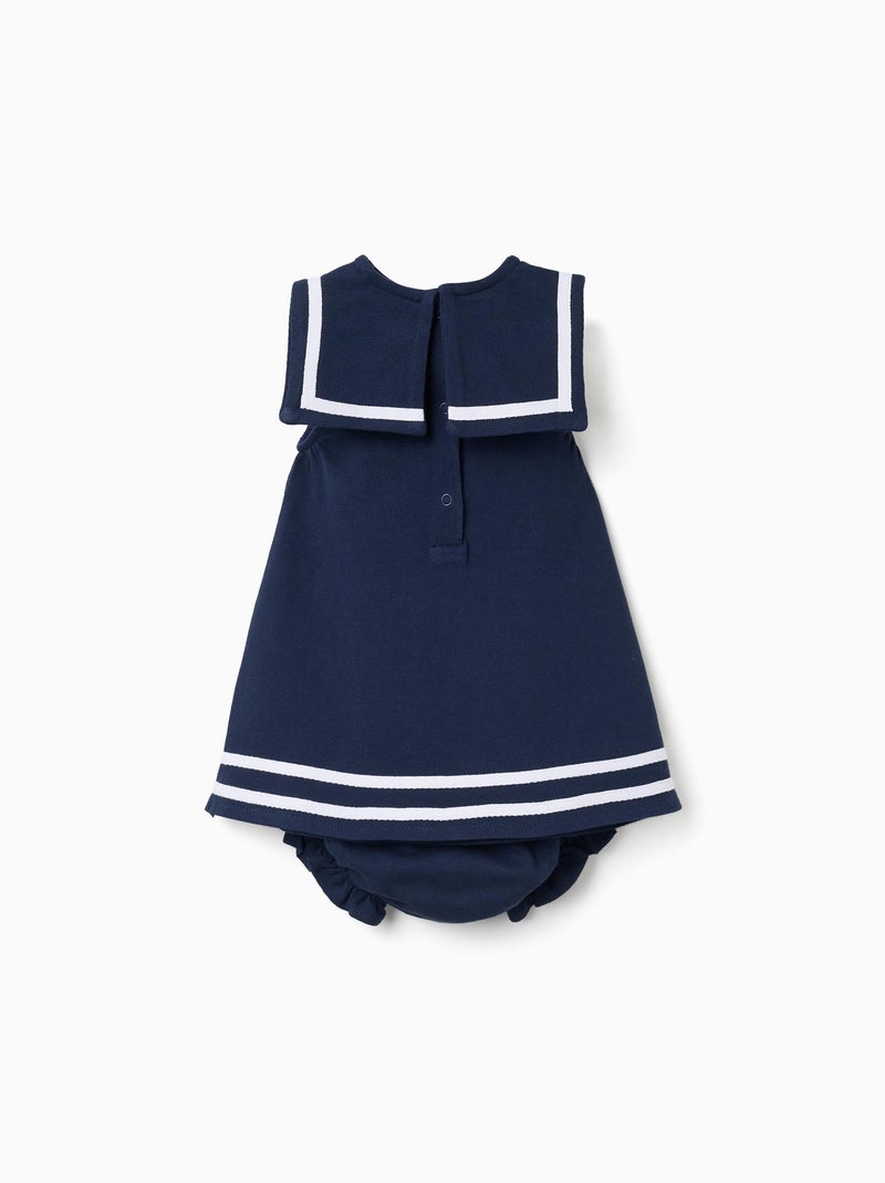 Abito e bloomers in piqué di cotone Blu scuro - Kiabi