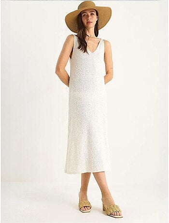 Abito estivo in maglia con spalline e dettaglio sul retro a righe lucci