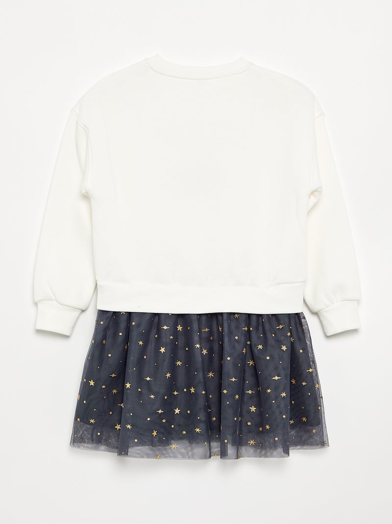 Abito felpa in felpa e tulle 'Minnie' 'Disney' Bianco - Kiabi