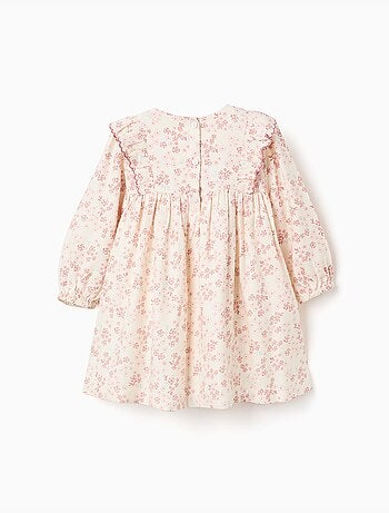 Abito floreale a maniche lunghe con fodera