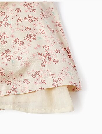 Abito floreale a maniche lunghe con fodera