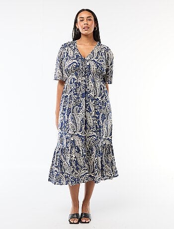 Abito fluido con stampa fantasia