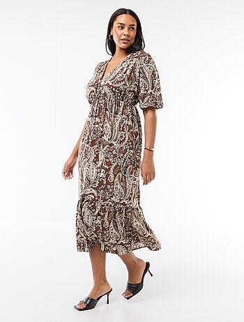 Abito fluido con stampa fantasia