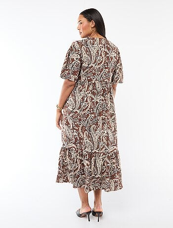 Abito fluido con stampa fantasia