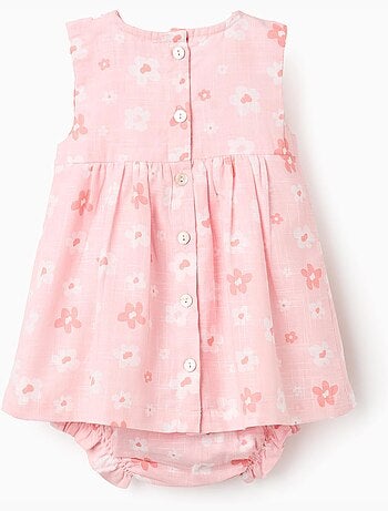 Abito in cotone a fiori e bloomers