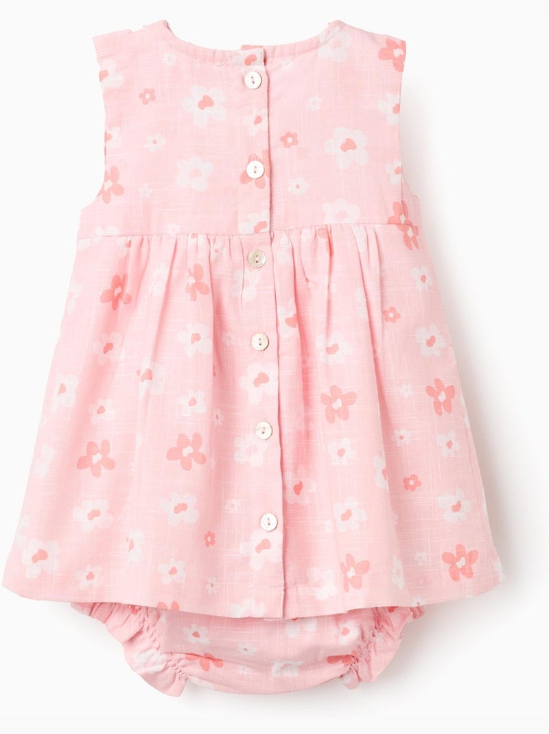 Abito in cotone a fiori e bloomers Rosa chiaro - Kiabi