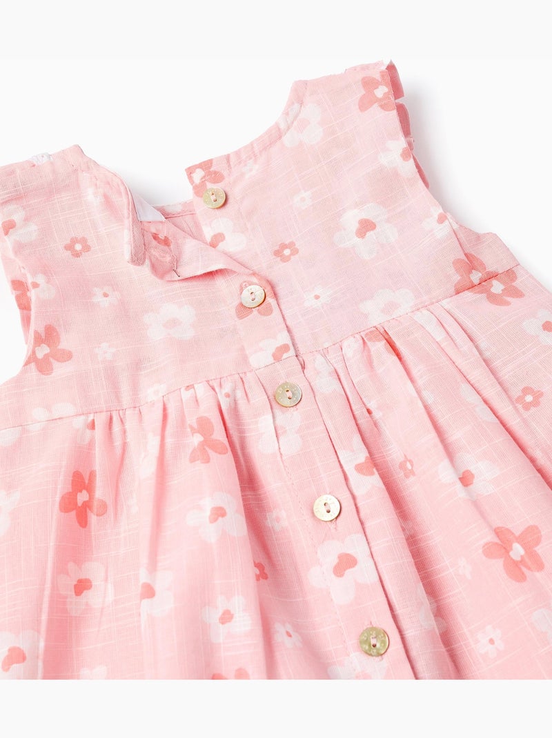 Abito in cotone a fiori e bloomers Rosa chiaro - Kiabi