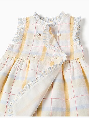 Abito in cotone a quadri + bloomers B&S