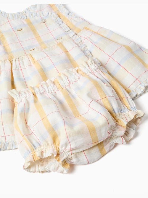 Abito in cotone a quadri + bloomers B&S - Kiabi
