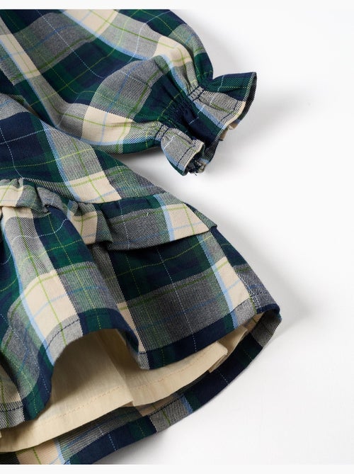 Abito in cotone a quadri con rouches b&s - Kiabi Abito in cotone a quadri con rouches b&s - Kiabi