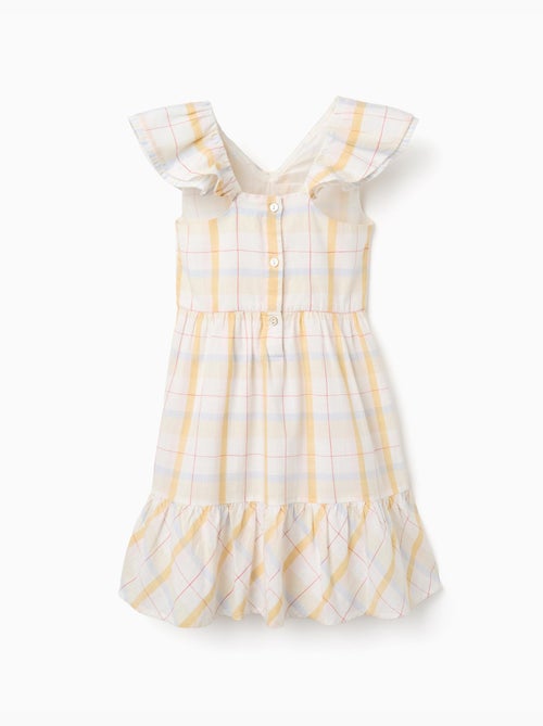 Abito in cotone a quadri con volant B&S - Kiabi