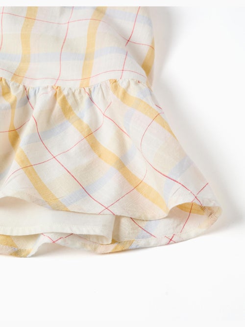 Abito in cotone a quadri con volant B&S - Kiabi