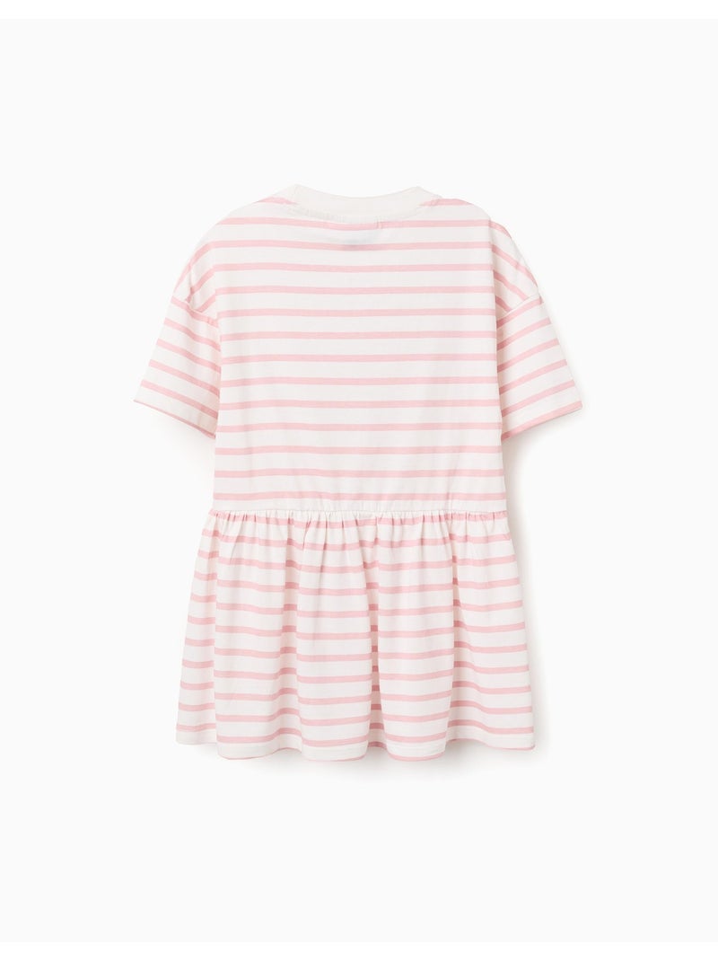 Abito in cotone a righe con stampa Kuromi Rosa chiaro - Kiabi