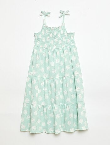 Abito in cotone a spalline sottili stampato