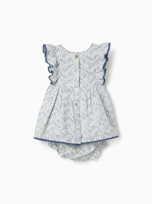 Abito in cotone + bloomers con motivo floreale You&Me - Kiabi