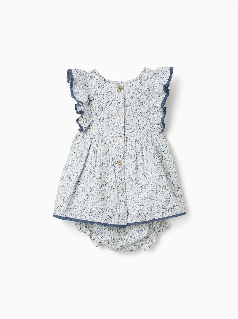 Abito in cotone + bloomers con motivo floreale You&Me Beige chiaro - Kiabi