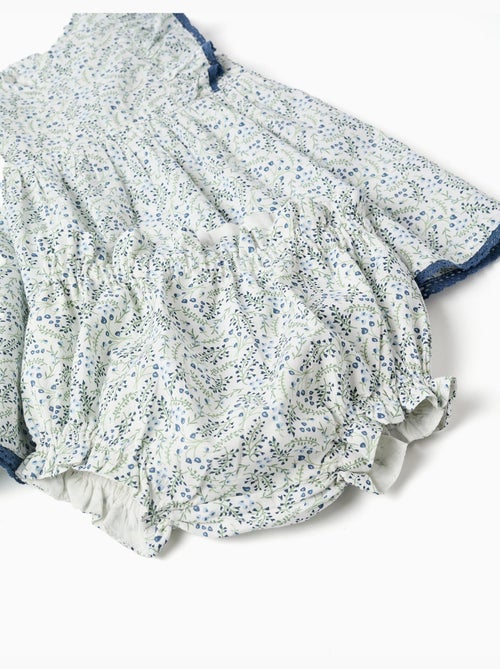 Abito in cotone + bloomers con motivo floreale You&Me - Kiabi