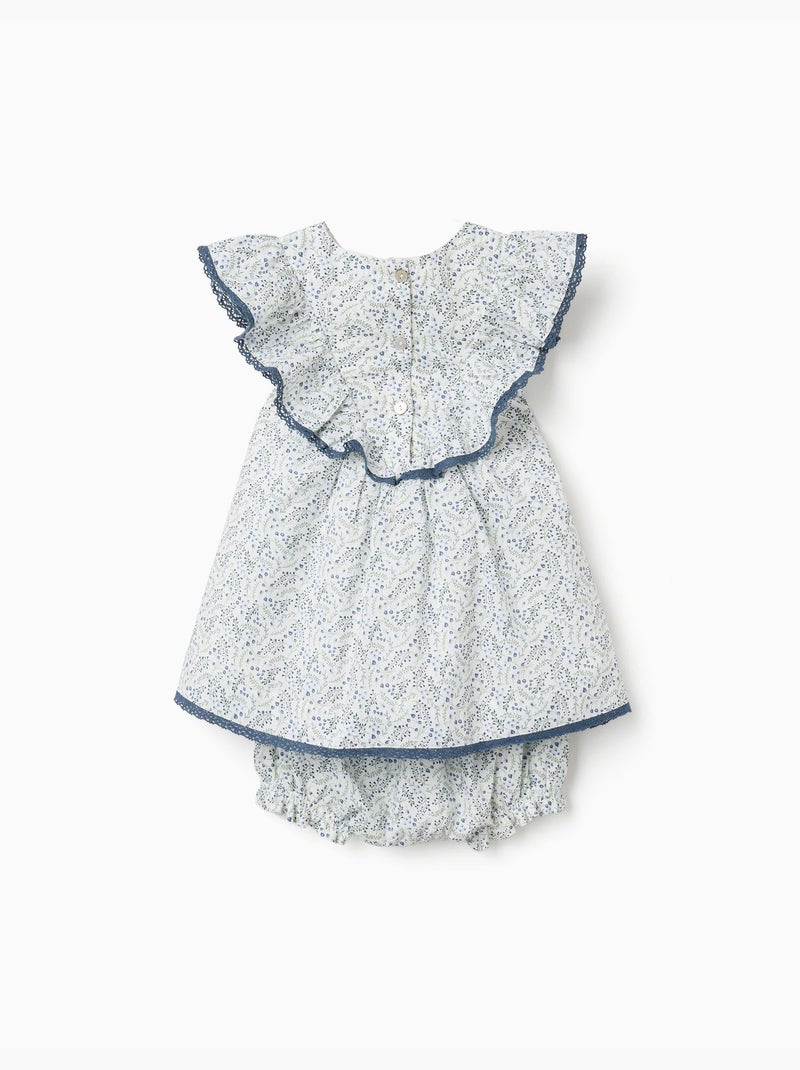 Abito in cotone + bloomers con motivo floreale You&Me Beige chiaro - Kiabi
