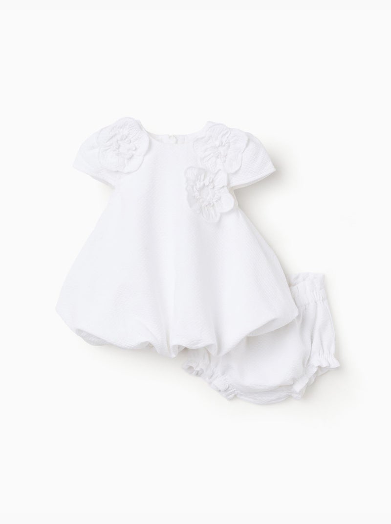 Abito in cotone con effetto balloon Bianco - Kiabi