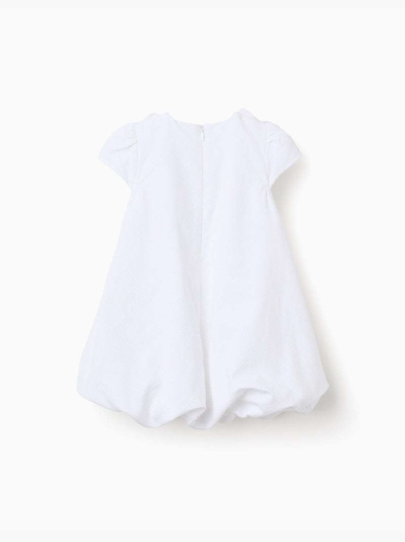 Abito in cotone con effetto balloon Bianco - Kiabi