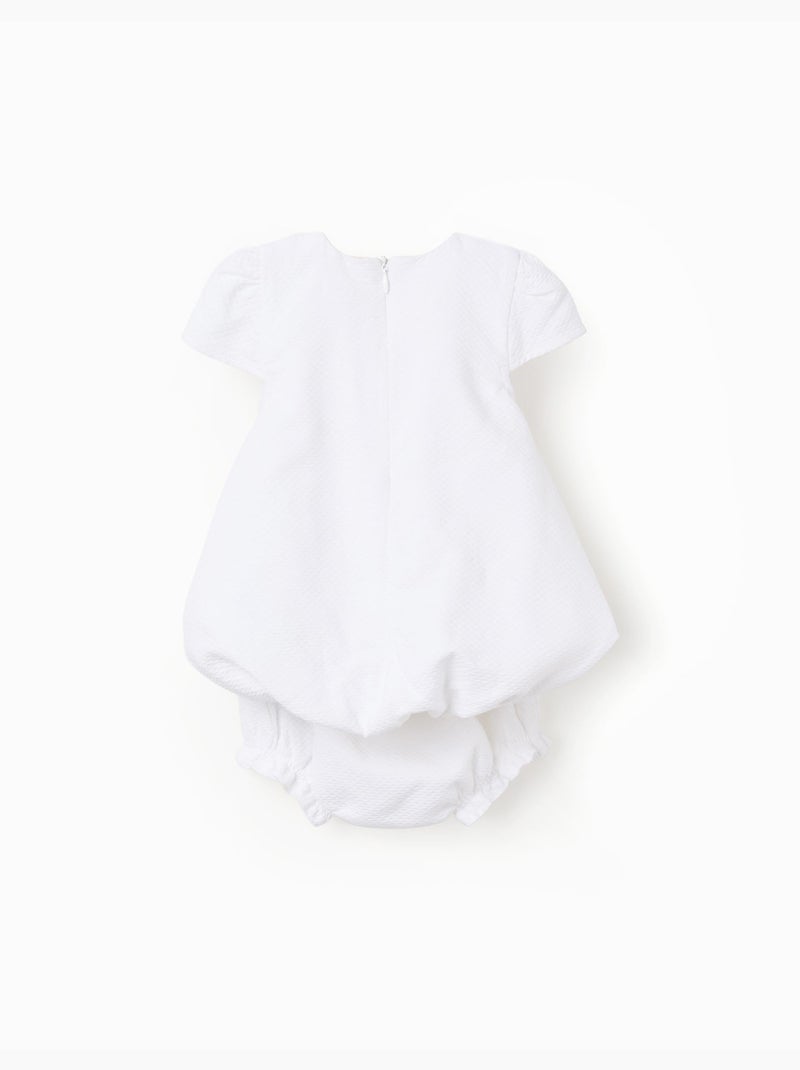 Abito in cotone con effetto balloon Bianco - Kiabi
