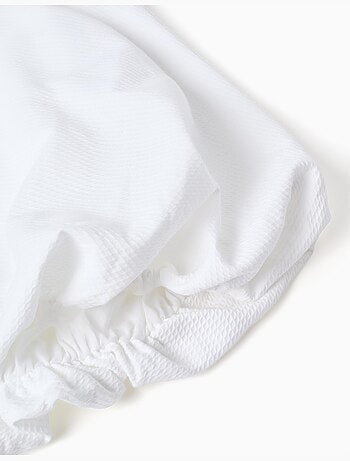 Abito in cotone con effetto palloncino e fiori