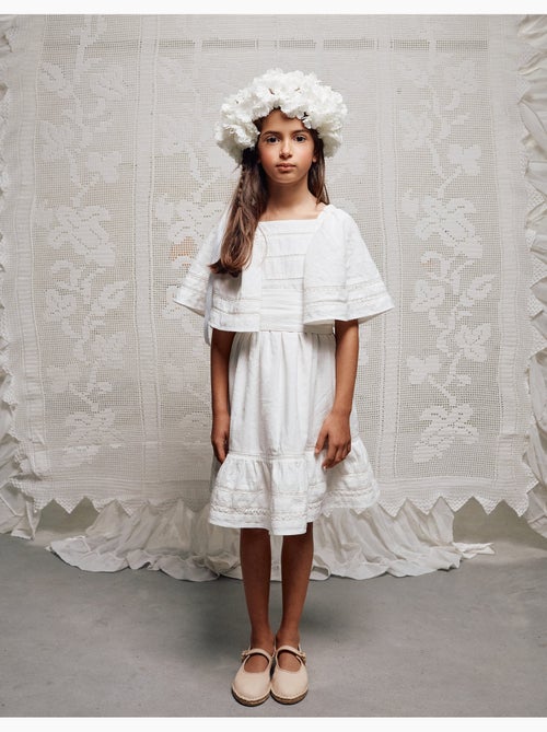 Abito in cotone con maniche a mantella e cintura - Kiabi