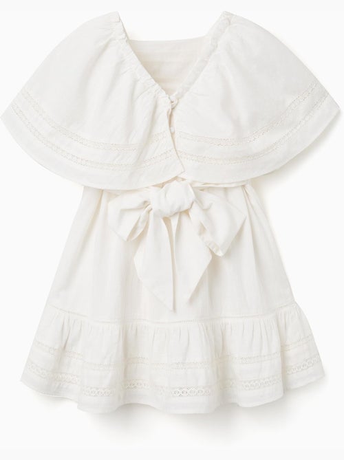 Abito in cotone con maniche a mantella e cintura - Kiabi