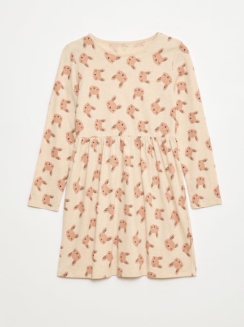 Abito in cotone con motivo - Kiabi