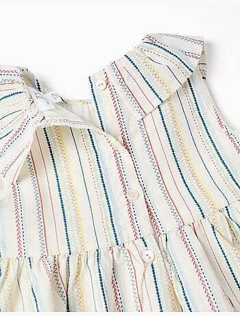 Abito in cotone con righe etniche B&S