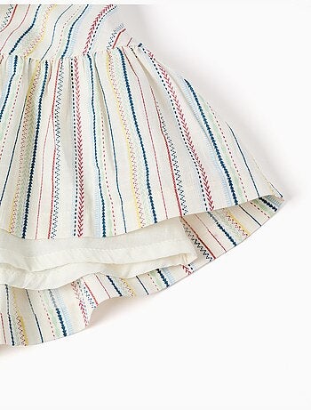 Abito in cotone con righe etniche B&S