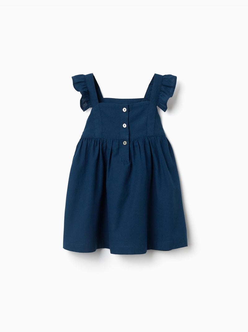 Abito in cotone con spalline arricciate You&Me Blu Blu - Kiabi