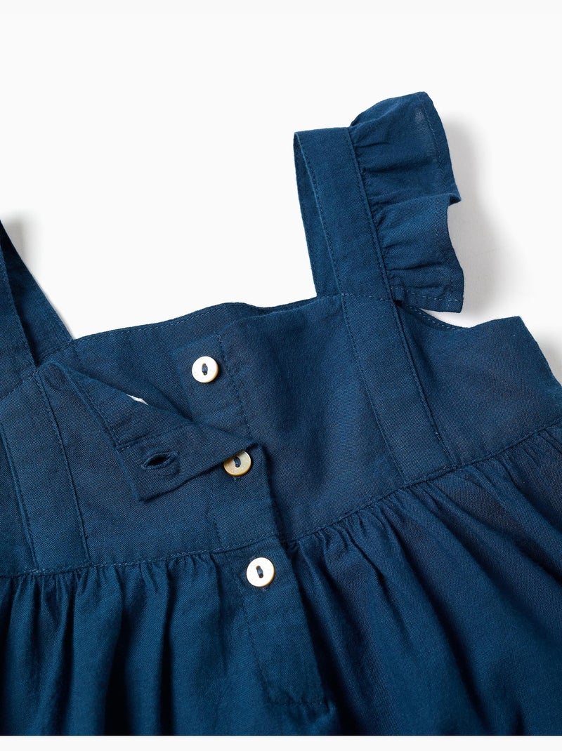 Abito in cotone con spalline arricciate You&Me Blu Blu - Kiabi