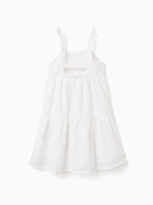 Abito in cotone con spalline e ricamo inglese - Kiabi