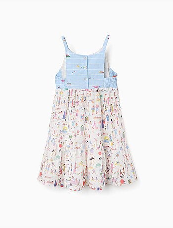 Abito in cotone con spalline e stampa Carolina Celas x Zippy