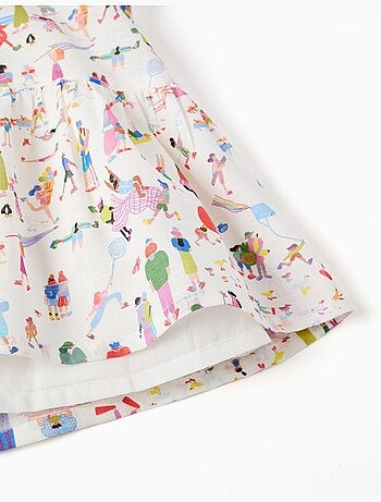 Abito in cotone con spalline e stampa Carolina Celas x Zippy