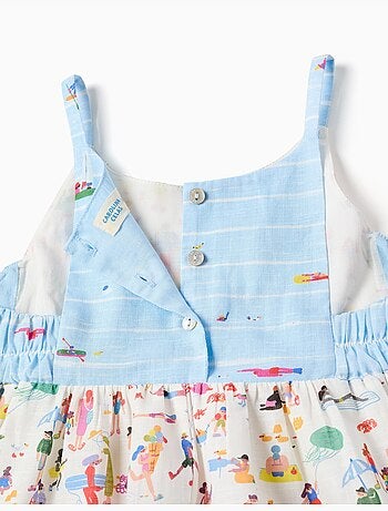 Abito in cotone con spalline e stampa Carolina Celas x Zippy