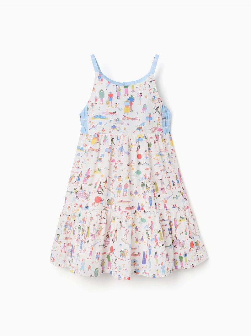 Abito in cotone con spalline e stampa Carolina Celas x Zippy Bianco - Kiabi