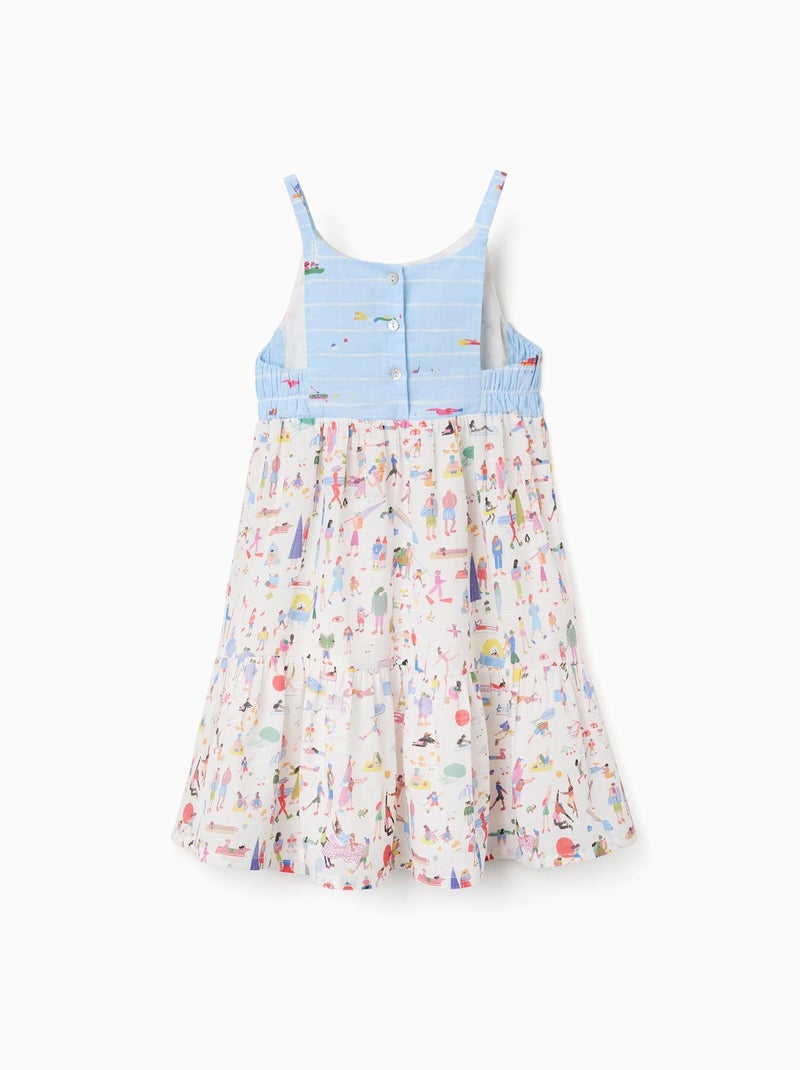 Abito in cotone con spalline e stampa Carolina Celas x Zippy Bianco - Kiabi