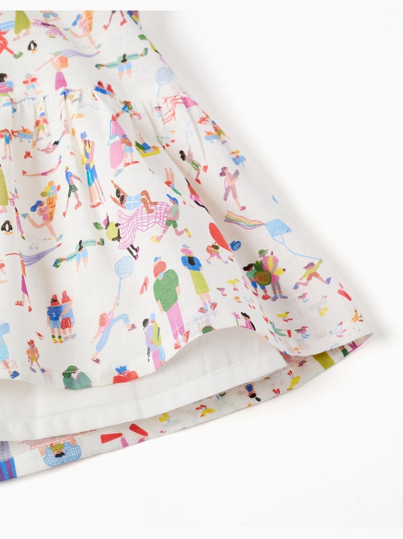 Abito in cotone con spalline e stampa Carolina Celas x Zippy Bianco - Kiabi