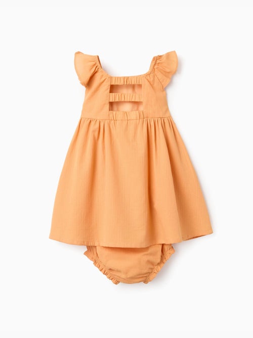 Abito in cotone con volant e fodera - Kiabi