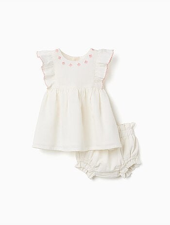 Abito in cotone e lino + bloomers